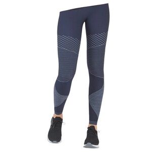 Spanx Look At Me Now Seamless Moto Leggings Indigo Sky Blue Size Medium 50200